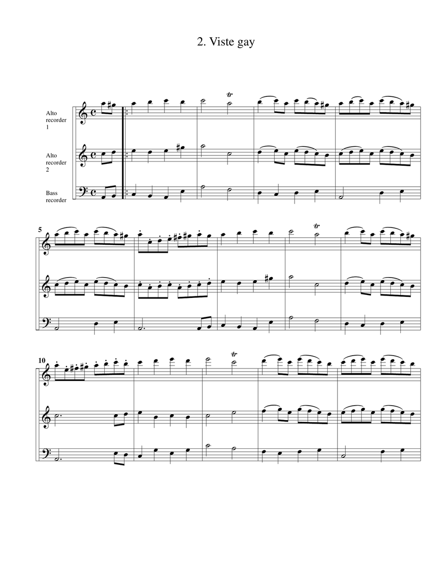 Trio sonata TWV 42 e11 (arrangement for 3 recorders (AAB)) Alto Recorder scores gallery preview page 6