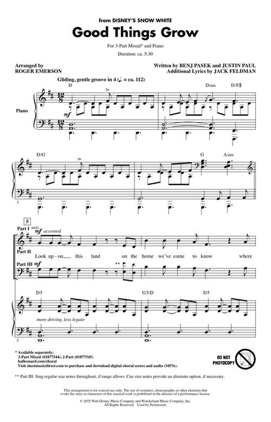 Good Things Grow (from Disney's “Snow White”) 3-Part scores gallery preview page 3