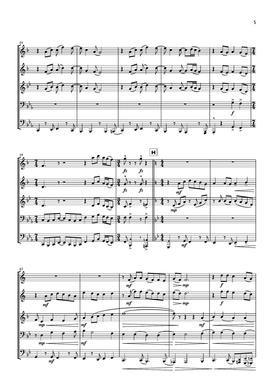 Carry On Wayward Son Carry On Wayward Son Brass Quintet scores gallery preview page 5