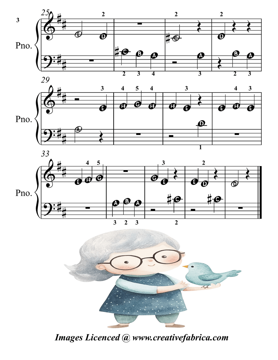 When I’m With My Grandmother for Beginner Piano Piano Method scores gallery preview page 5