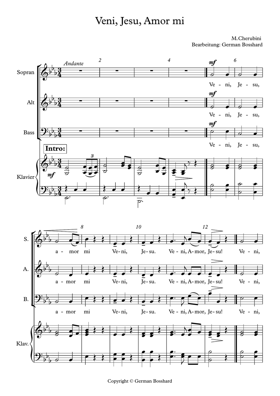Veni Jesu Amor mi Veni Jesu Amor mi 3-Part scores gallery preview page 1