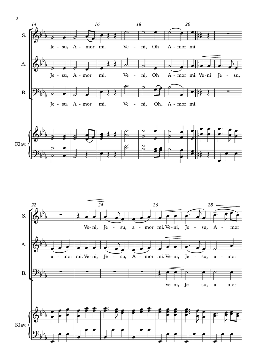 Veni Jesu Amor mi Veni Jesu Amor mi 3-Part scores gallery preview page 2