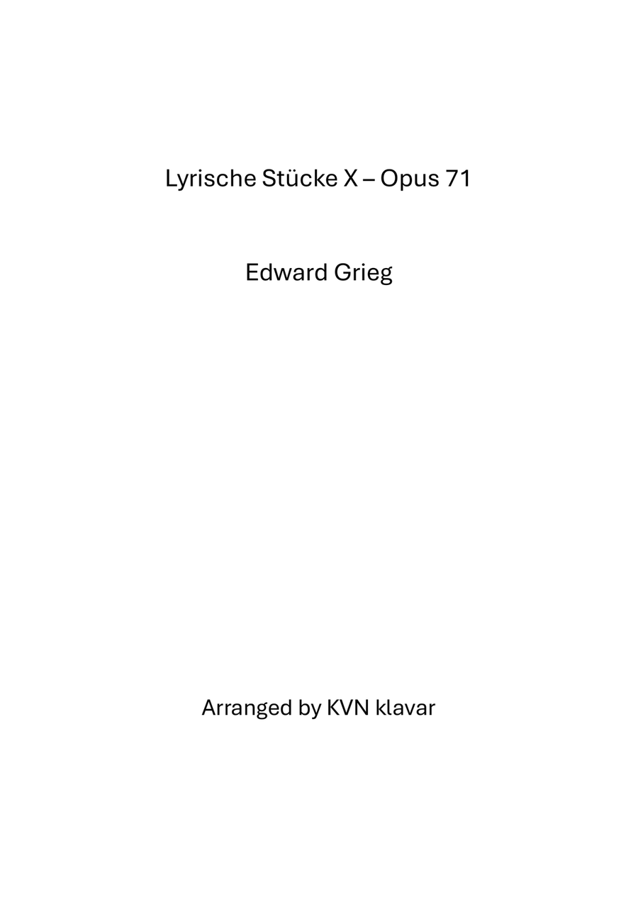 Lyrische Stücke X- Opus 71 Piano Solo scores gallery preview page 1