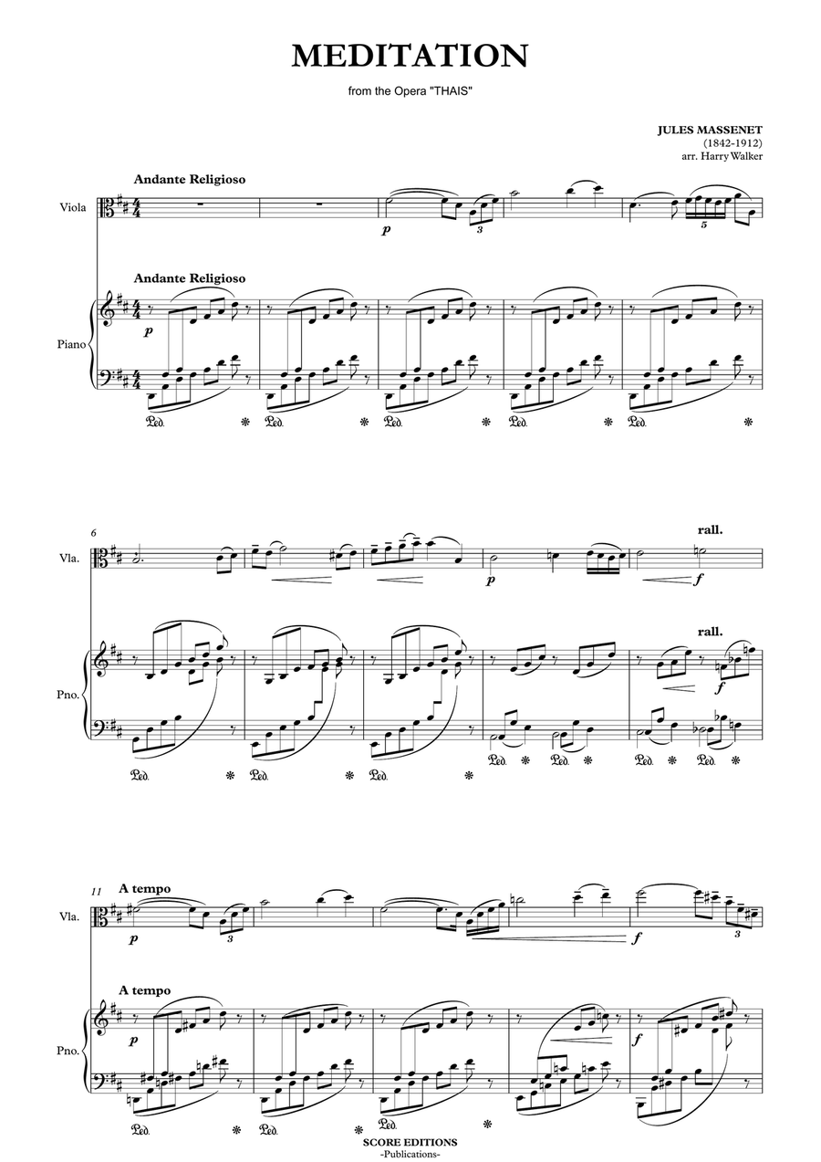 Thaïs Meditation for Viola and Piano Chamber Music scores gallery preview page 3
