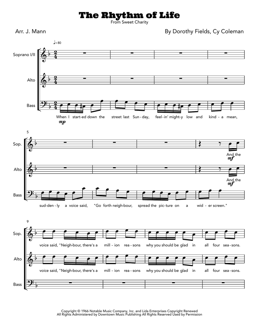 The Rhythm Of Life The Rhythm Of Life A Cappella scores gallery preview page 2