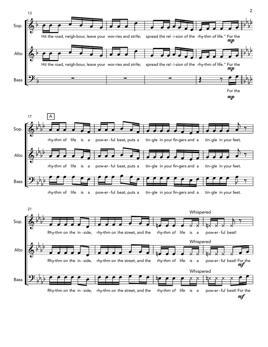 The Rhythm Of Life The Rhythm Of Life A Cappella scores gallery preview page 3