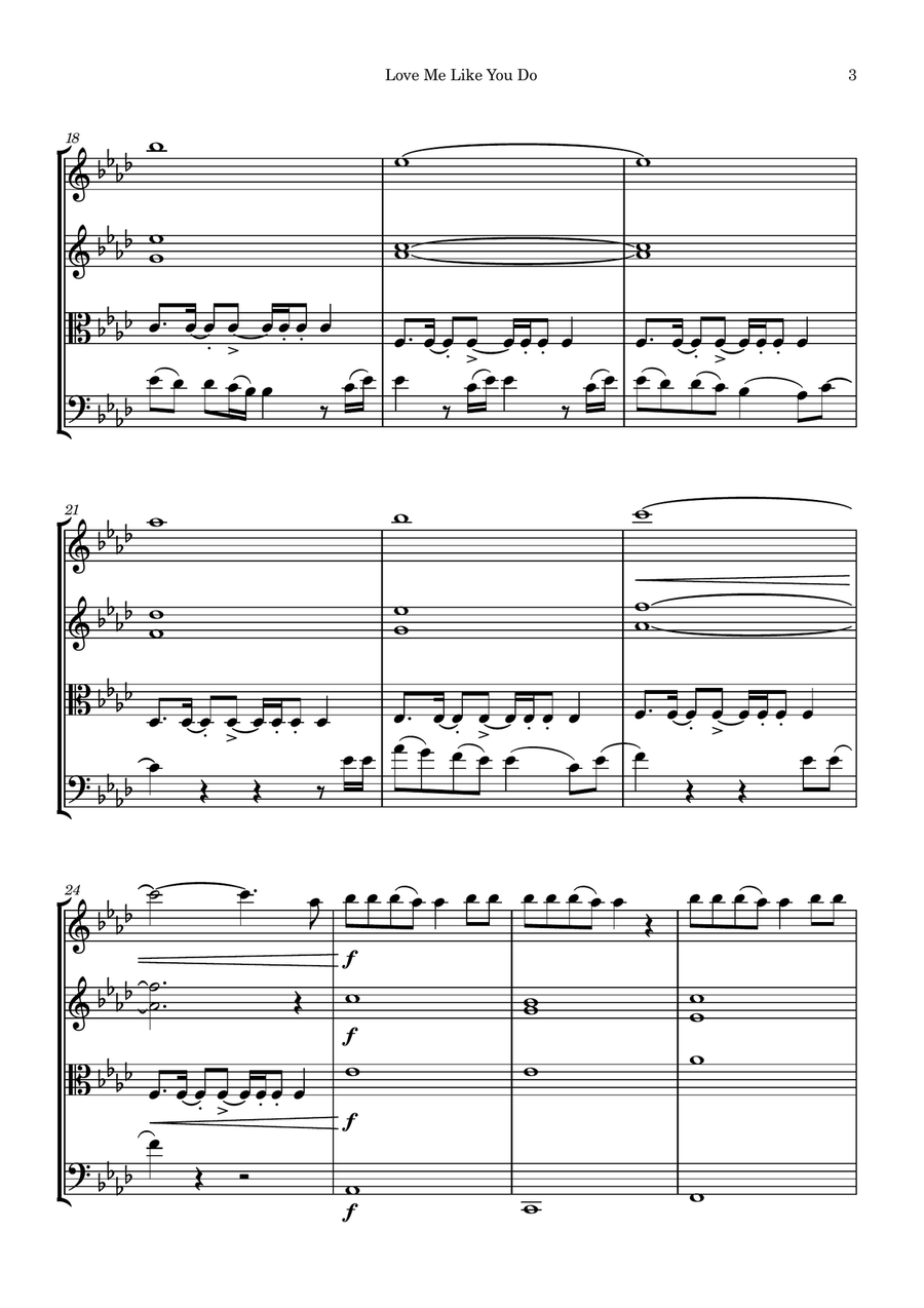 Love Me Like You Do Love Me Like You Do String Quartet scores gallery preview page 3