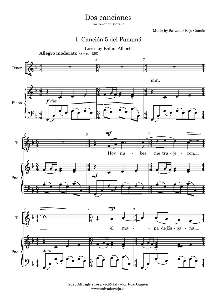 Dos Canciones Dos Canciones Chamber Music scores gallery preview page 2