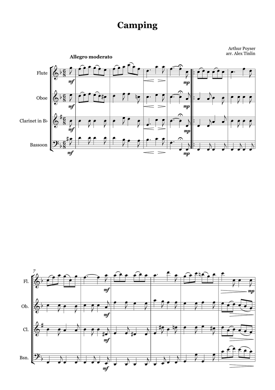 Camping Camping Woodwind Quartet scores gallery preview page 2