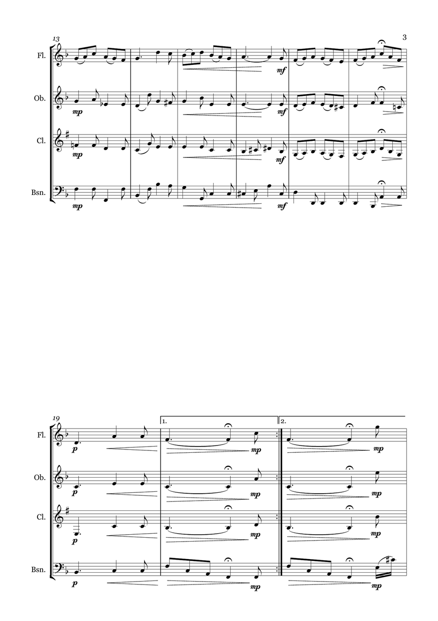 Camping Camping Woodwind Quartet scores gallery preview page 3
