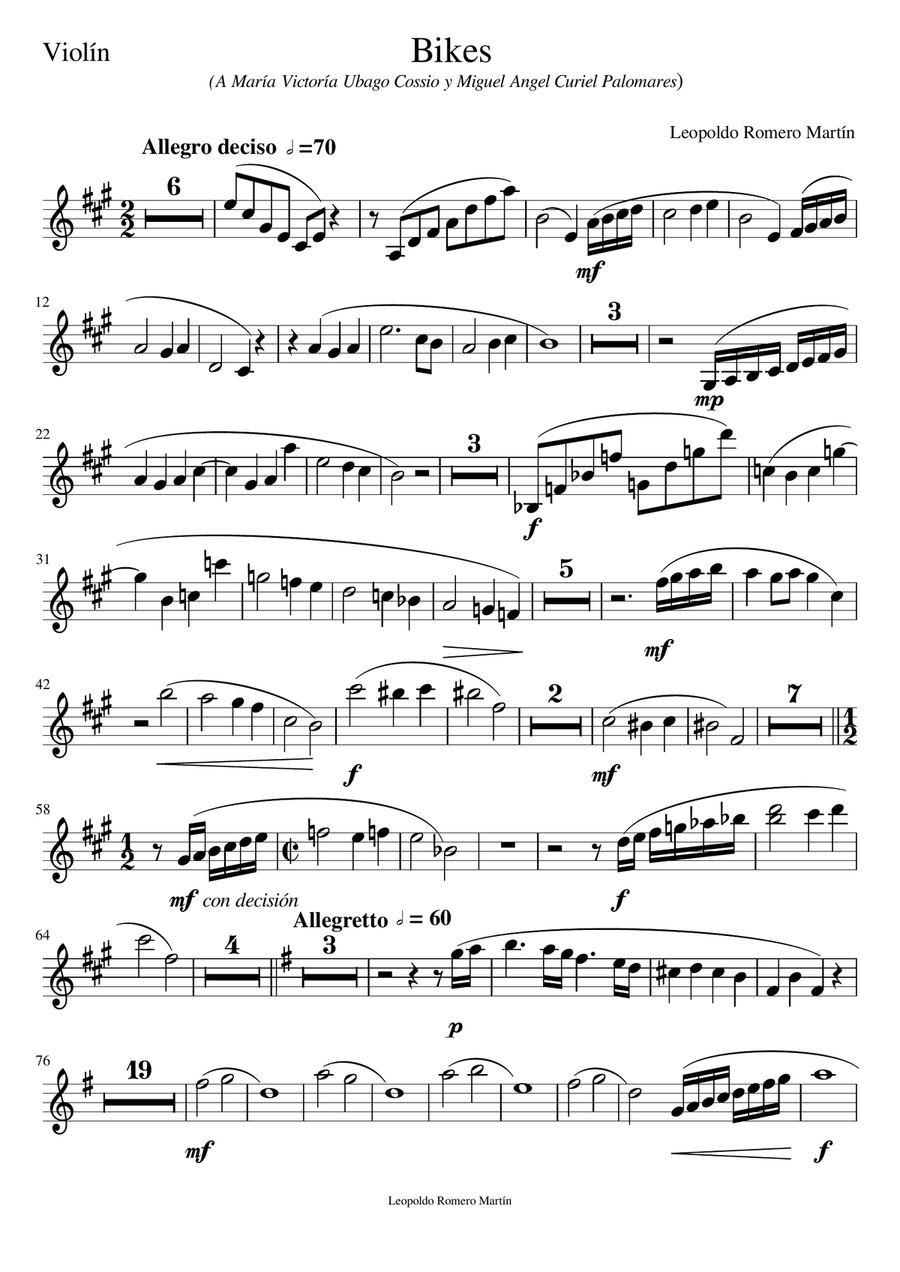 Bikes (Trio for Violin, Horn and Piano) Small Ensemble scores gallery preview page 3