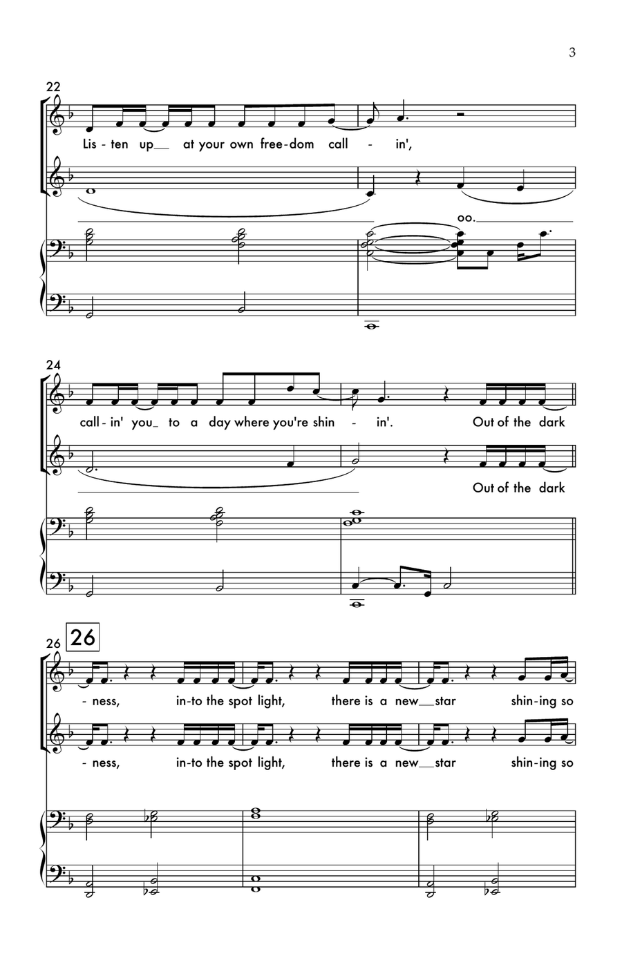 Out Of The Darkness (A Place Where We Belong) 2-Part scores gallery preview page 3