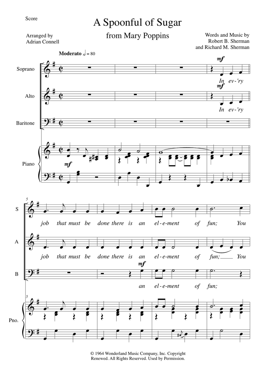 A Spoonful Of Sugar A Spoonful Of Sugar 3-Part scores gallery preview page 1