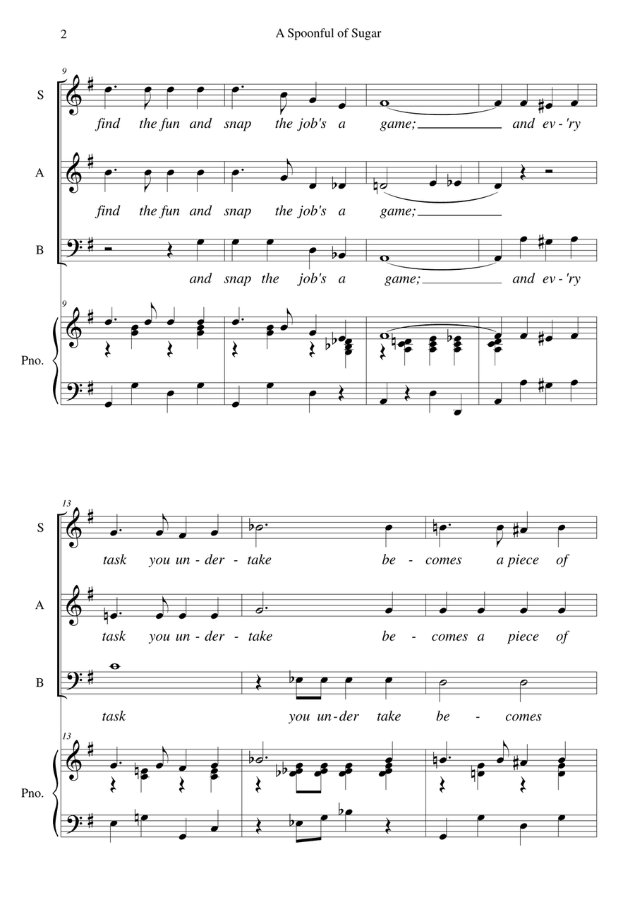 A Spoonful Of Sugar A Spoonful Of Sugar 3-Part scores gallery preview page 2