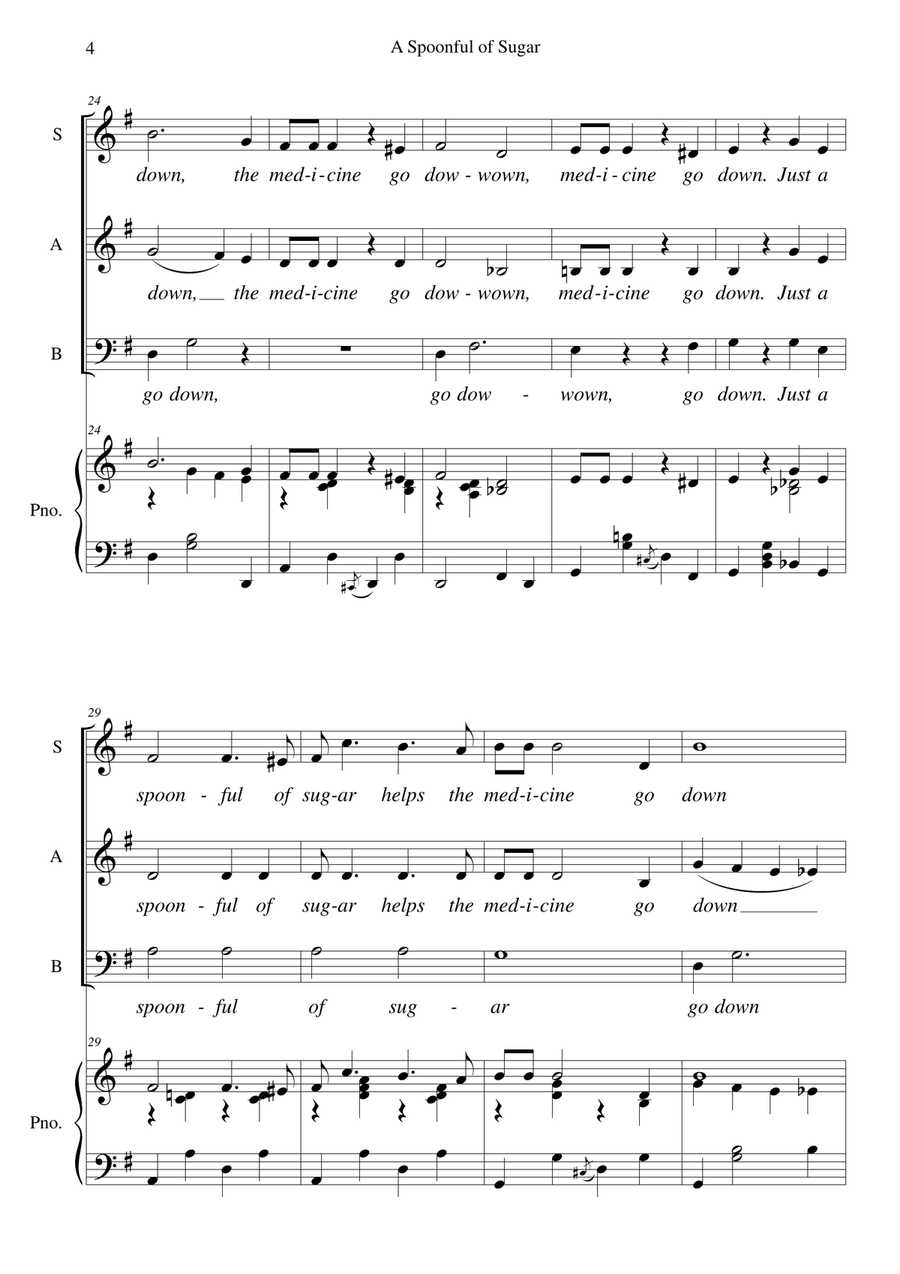 A Spoonful Of Sugar A Spoonful Of Sugar 3-Part scores gallery preview page 4