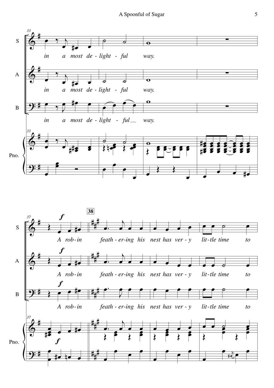A Spoonful Of Sugar A Spoonful Of Sugar 3-Part scores gallery preview page 5