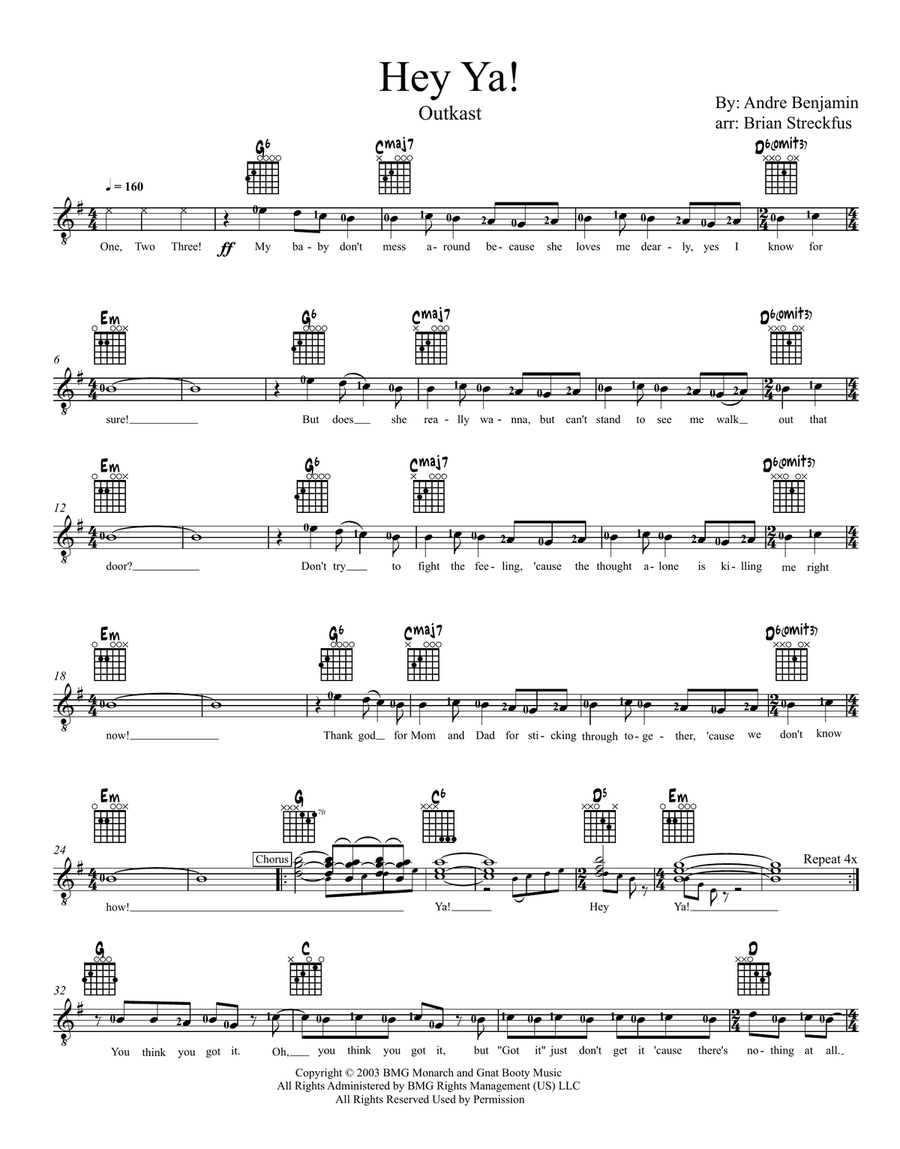 Hey Ya! Hey Ya! Piano scores gallery preview page 1