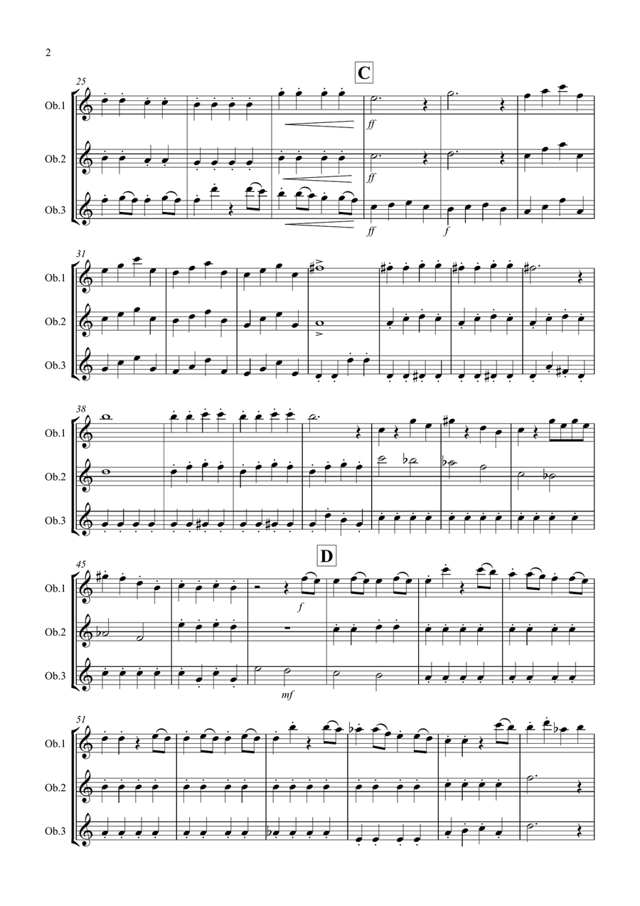 Symphony No.40 (1st movement) for Oboe Trio Woodwind Trio scores gallery preview page 2