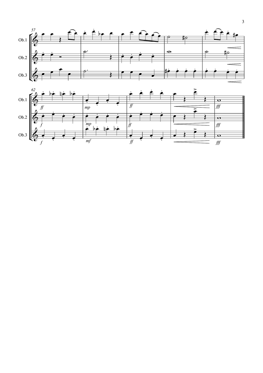 Symphony No.40 (1st movement) for Oboe Trio Woodwind Trio scores gallery preview page 3