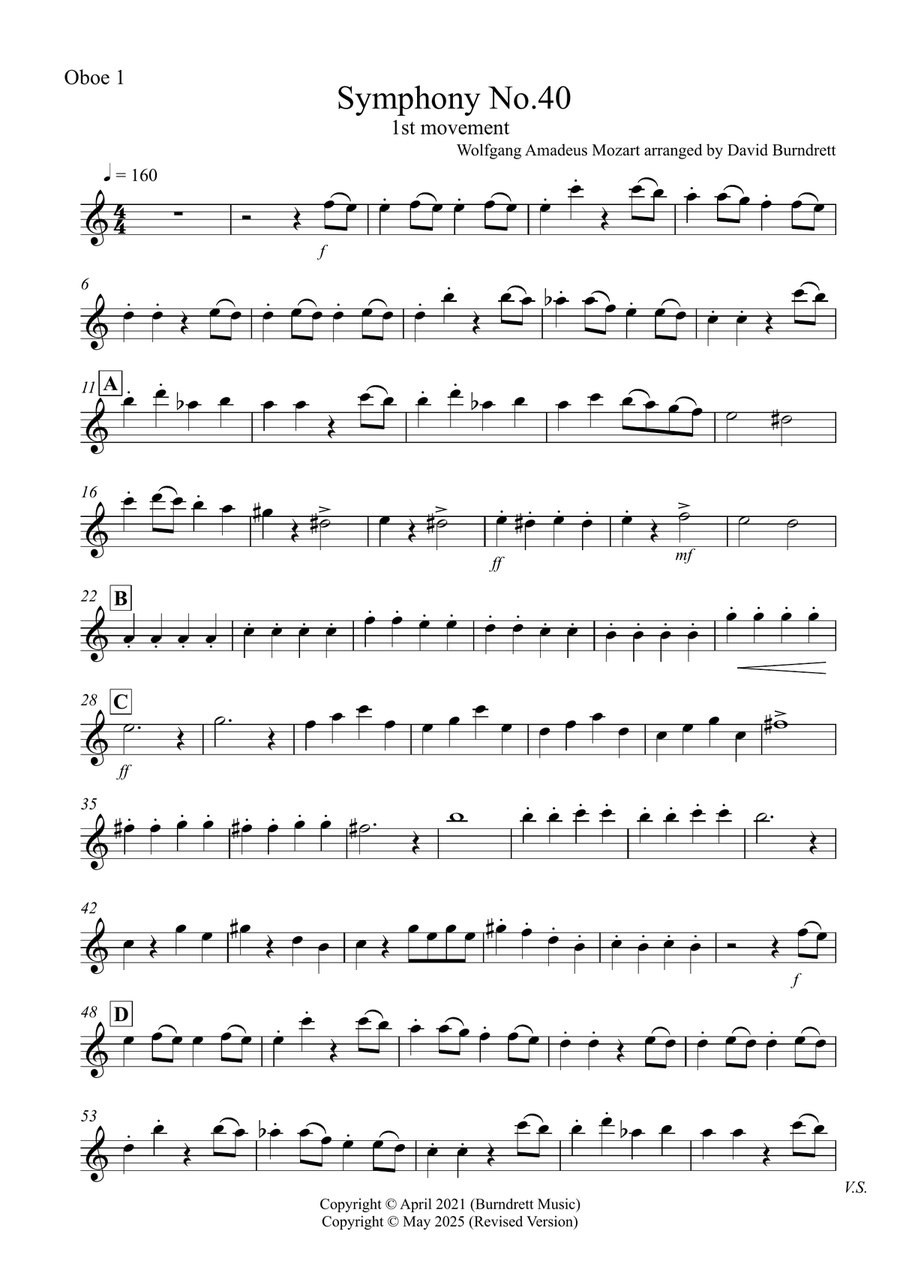 Symphony No.40 (1st movement) for Oboe Trio Woodwind Trio scores gallery preview page 4