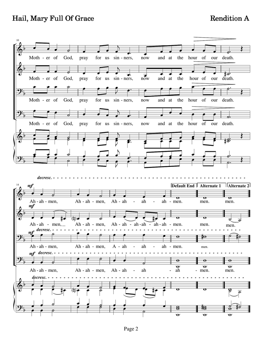 Hail-Mary-Four-Renditions 4-Part scores gallery preview page 2