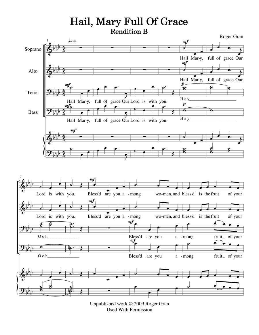 Hail-Mary-Four-Renditions 4-Part scores gallery preview page 3