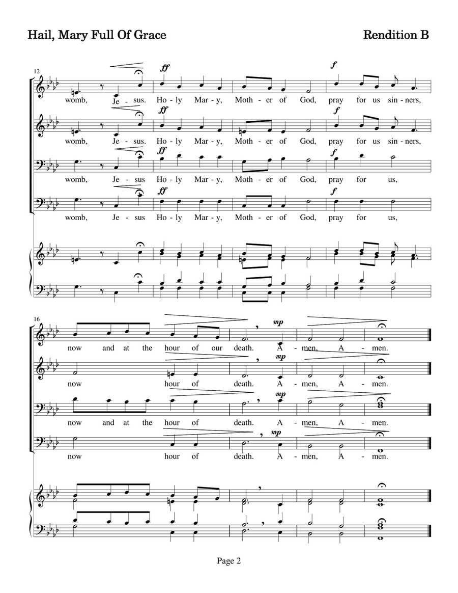 Hail-Mary-Four-Renditions 4-Part scores gallery preview page 4