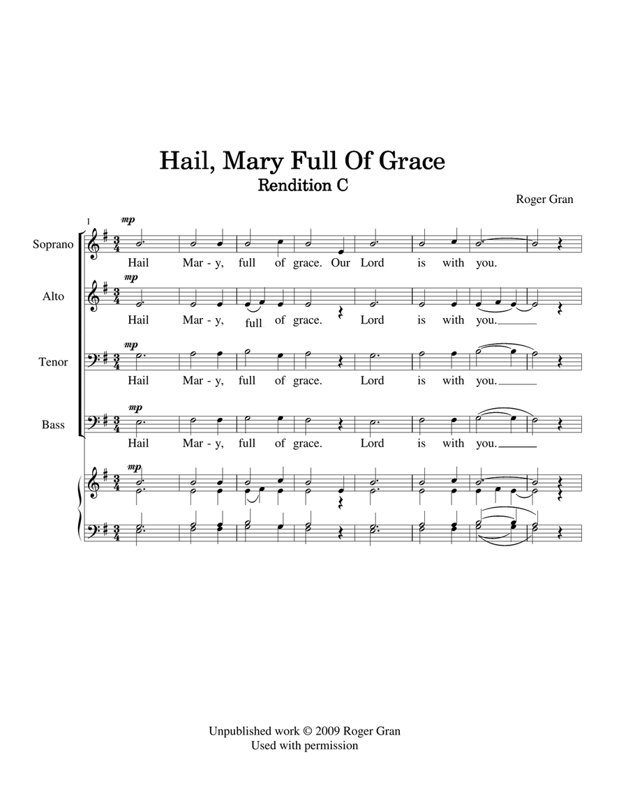 Hail-Mary-Four-Renditions 4-Part scores gallery preview page 5