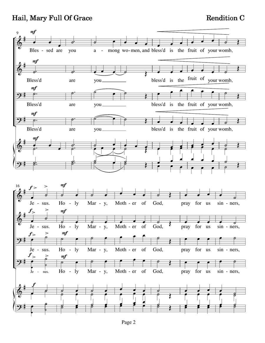 Hail-Mary-Four-Renditions 4-Part scores gallery preview page 6