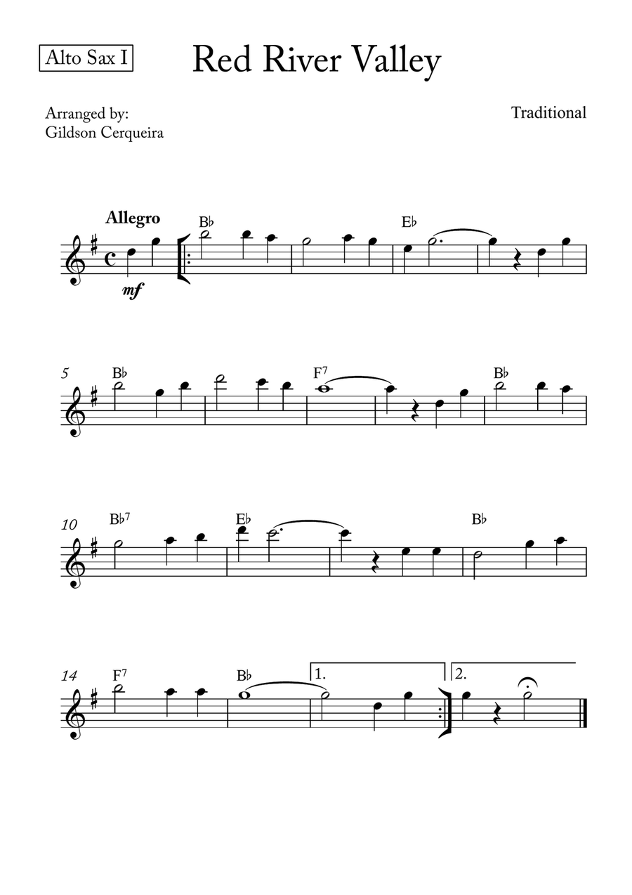 Red River Valley Red River Valley Saxophone Quartet scores gallery preview page 3