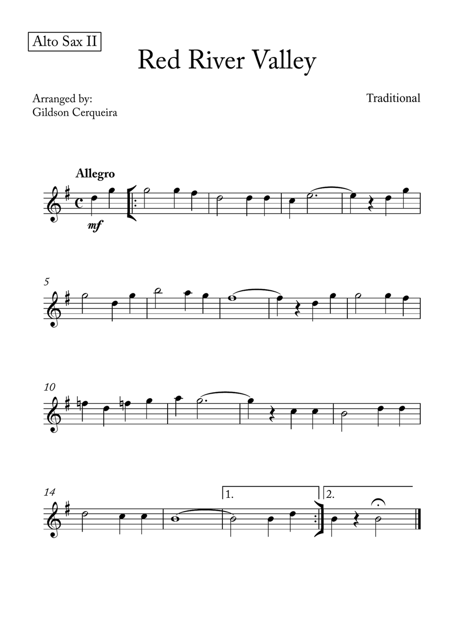Red River Valley Red River Valley Saxophone Quartet scores gallery preview page 4