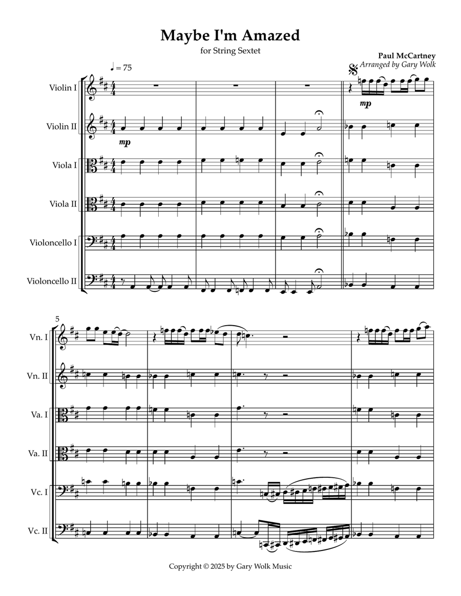 Maybe I'm Amazed Maybe I'm Amazed String Orchestra scores gallery preview page 1