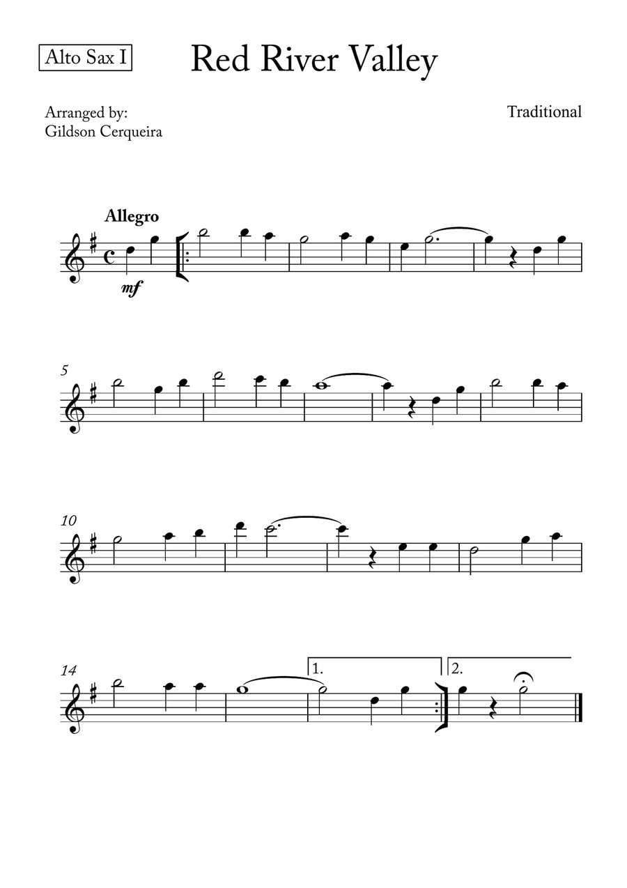 Red River Valley Red River Valley Saxophone Quartet scores gallery preview page 3