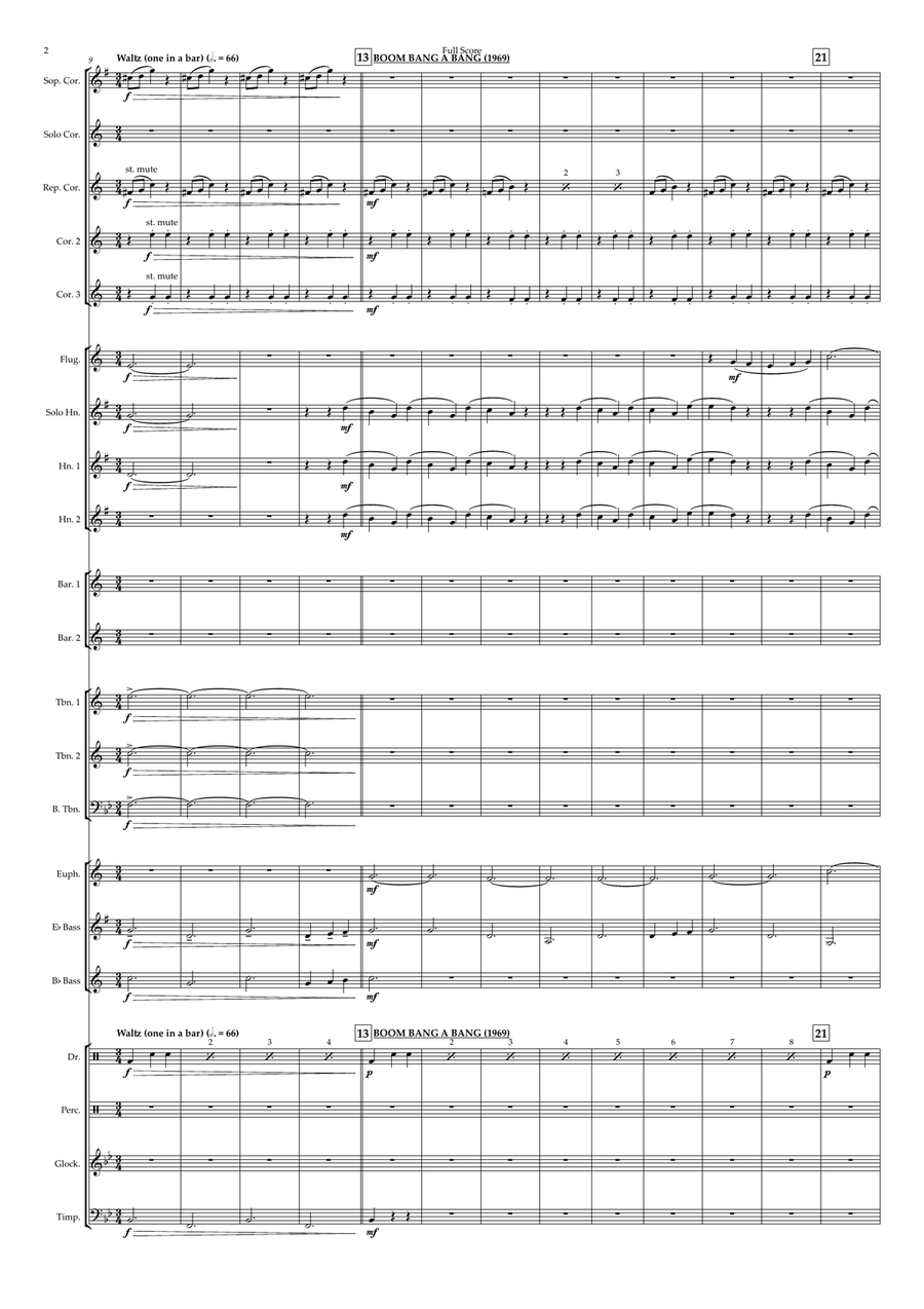 Medley: Boom Bang A Bang with Puppet On A String, Love Shine A Light, and Making Your Mind Up Brass Band scores gallery preview page 2