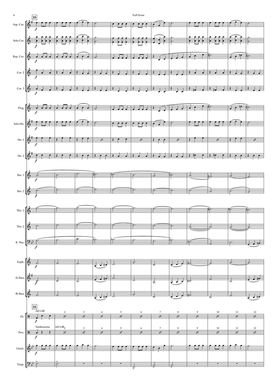 Medley: Boom Bang A Bang with Puppet On A String, Love Shine A Light, and Making Your Mind Up Brass Band scores gallery preview page 4