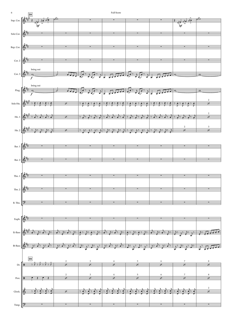 Medley: Boom Bang A Bang with Puppet On A String, Love Shine A Light, and Making Your Mind Up Brass Band scores gallery preview page 6