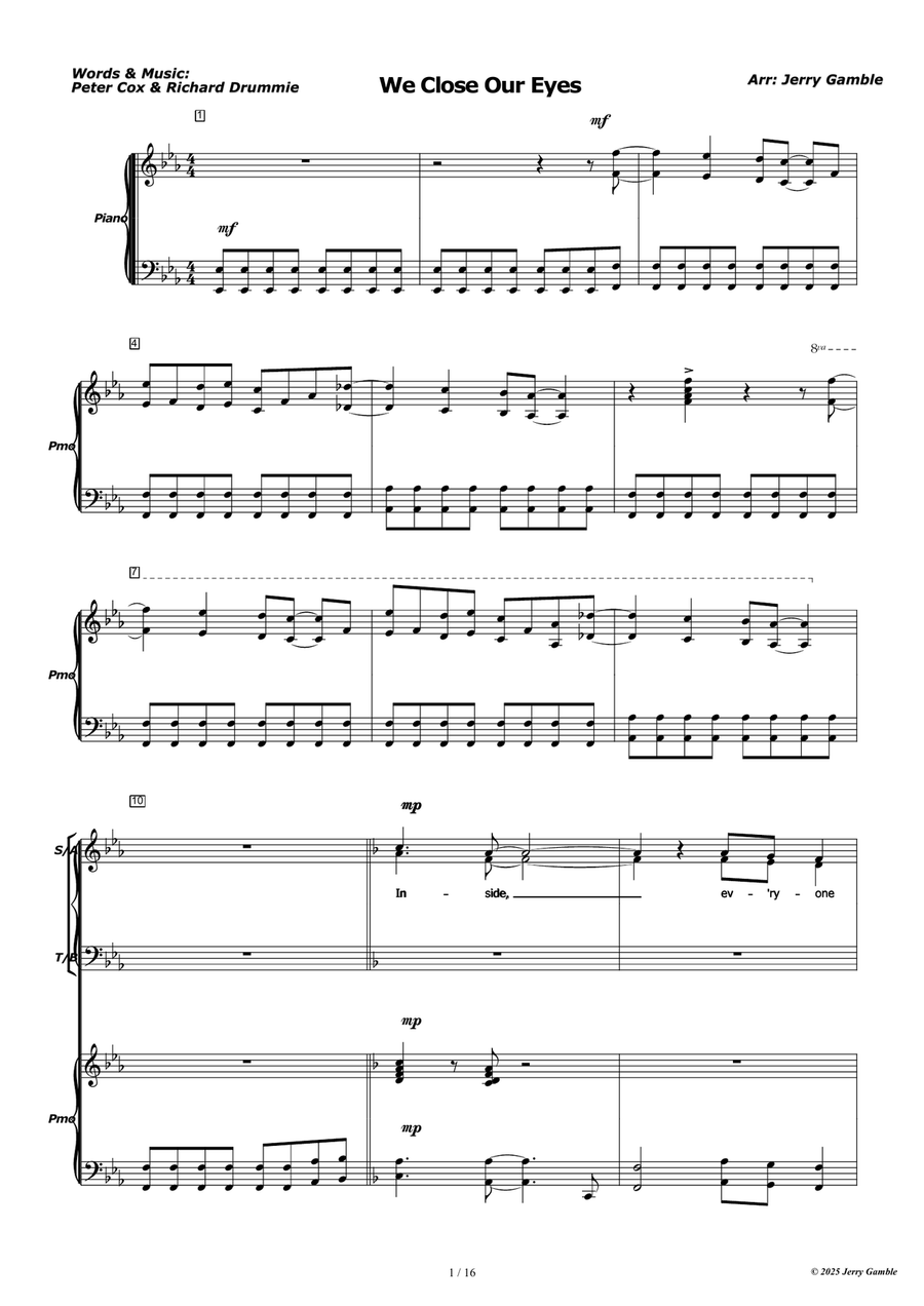 We Close Our Eyes We Close Our Eyes Divisi scores gallery preview page 1