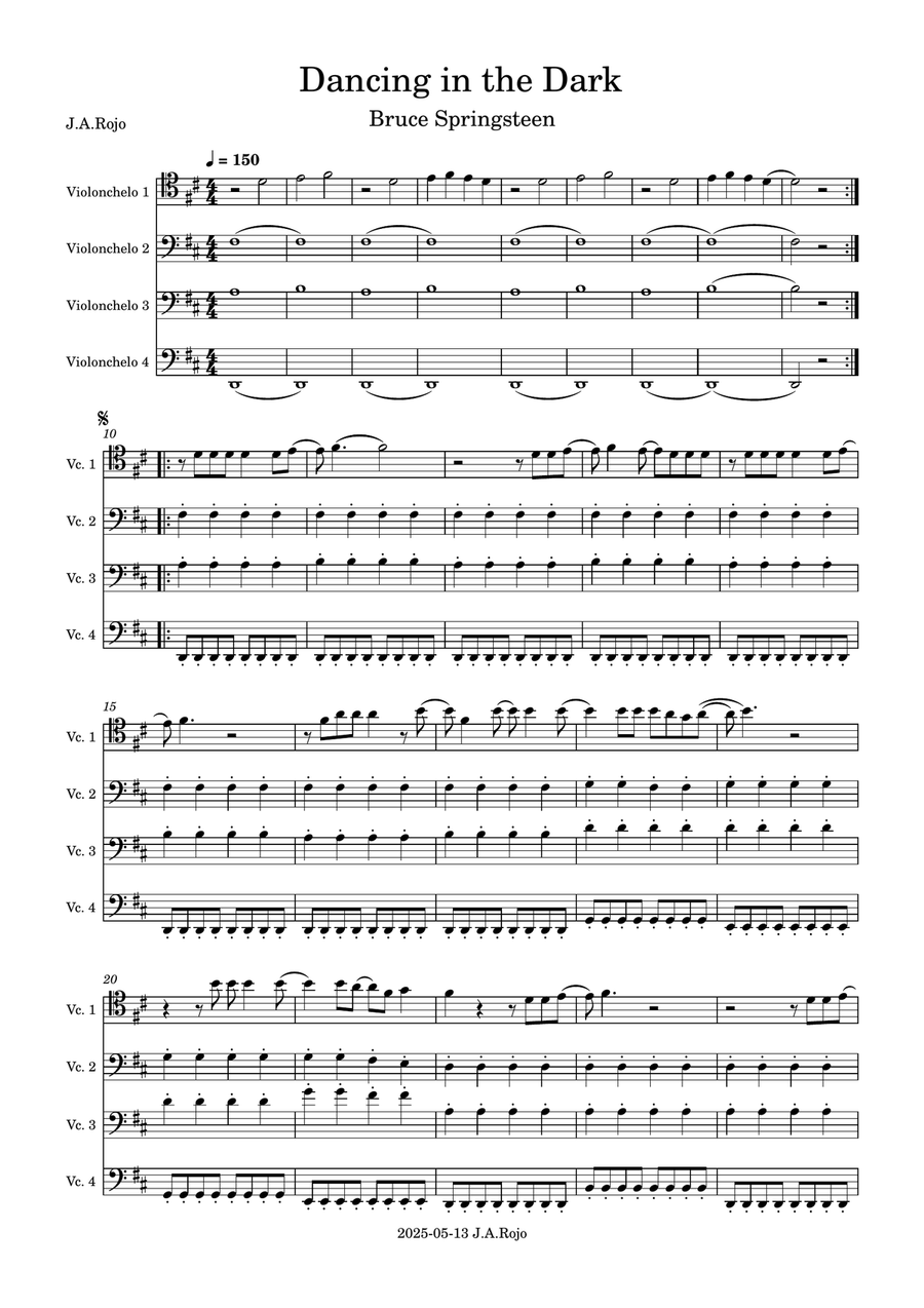 Dancing In The Dark String Quartet scores gallery preview page 1