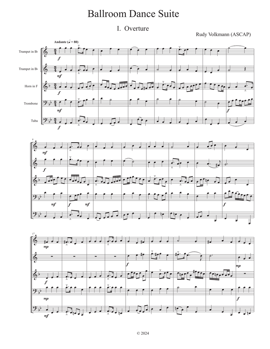 the Ballroom Dance Suite for Brass Quintet Brass Quintet scores gallery preview page 3