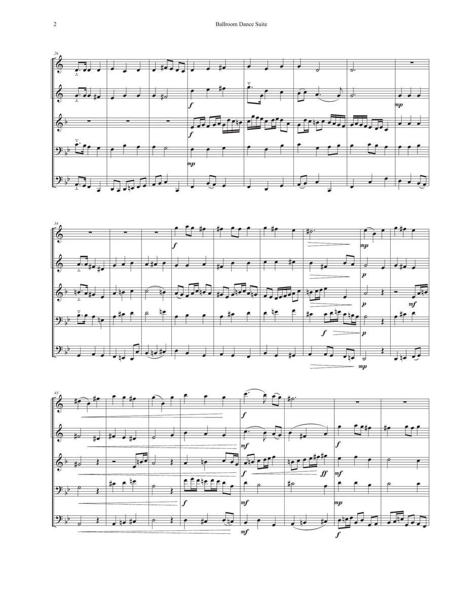 the Ballroom Dance Suite for Brass Quintet Brass Quintet scores gallery preview page 4