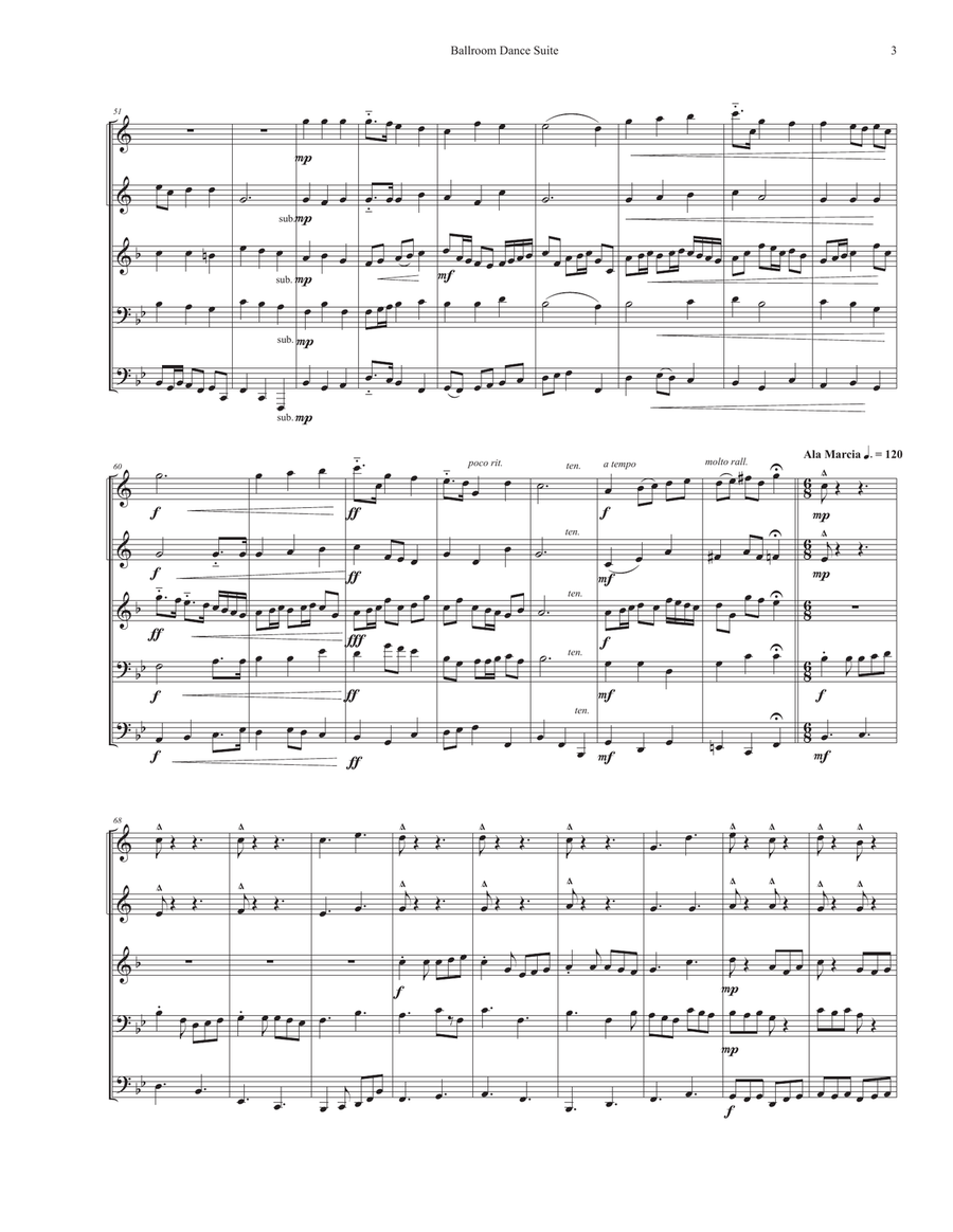 the Ballroom Dance Suite for Brass Quintet Brass Quintet scores gallery preview page 5