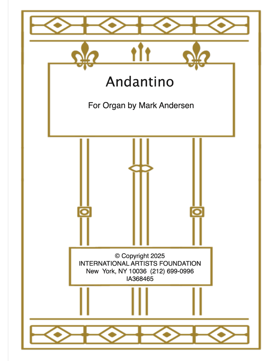 Andantino for Organ by Mark Andersen Organ Solo scores gallery preview page 1