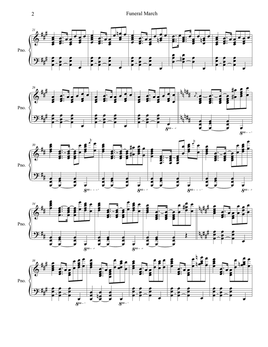Piano Piece no.6 ''Funeral March'' Piano Solo scores gallery preview page 2