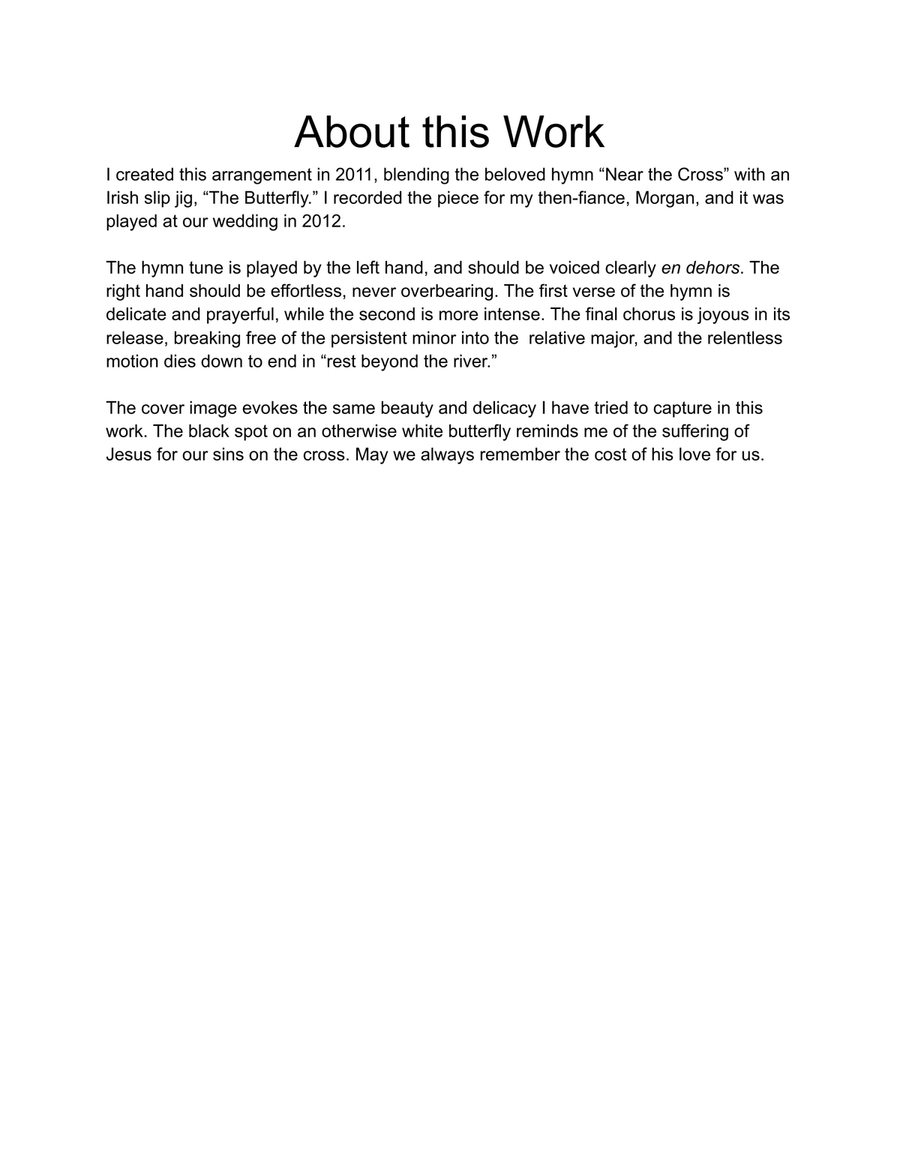 Near the Cross - The Butterfly Piano Solo scores gallery preview page 3