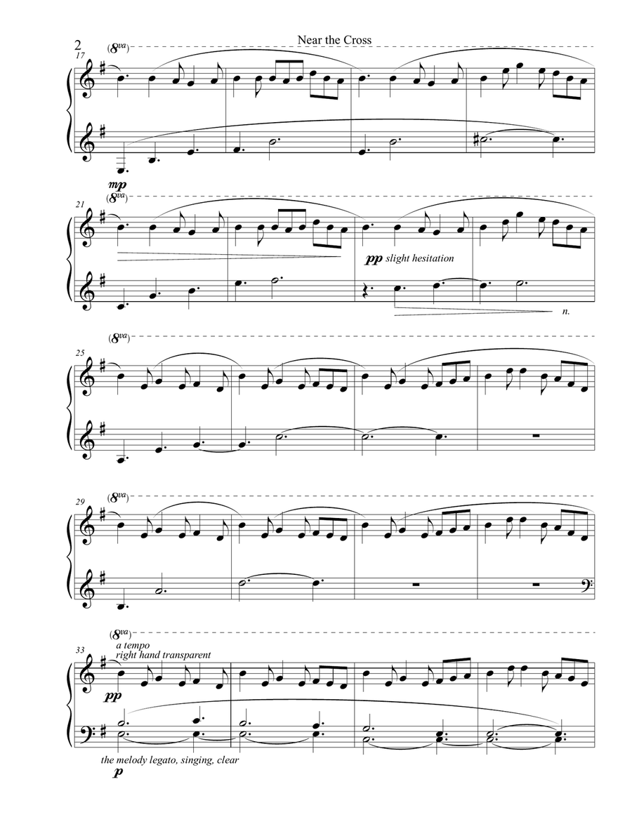 Near the Cross - The Butterfly Piano Solo scores gallery preview page 6