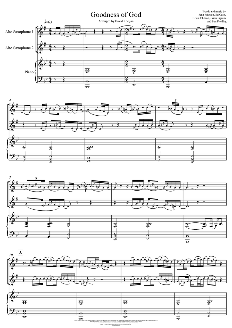 Goodness Of God Goodness Of God Woodwind Duet scores gallery preview page 1