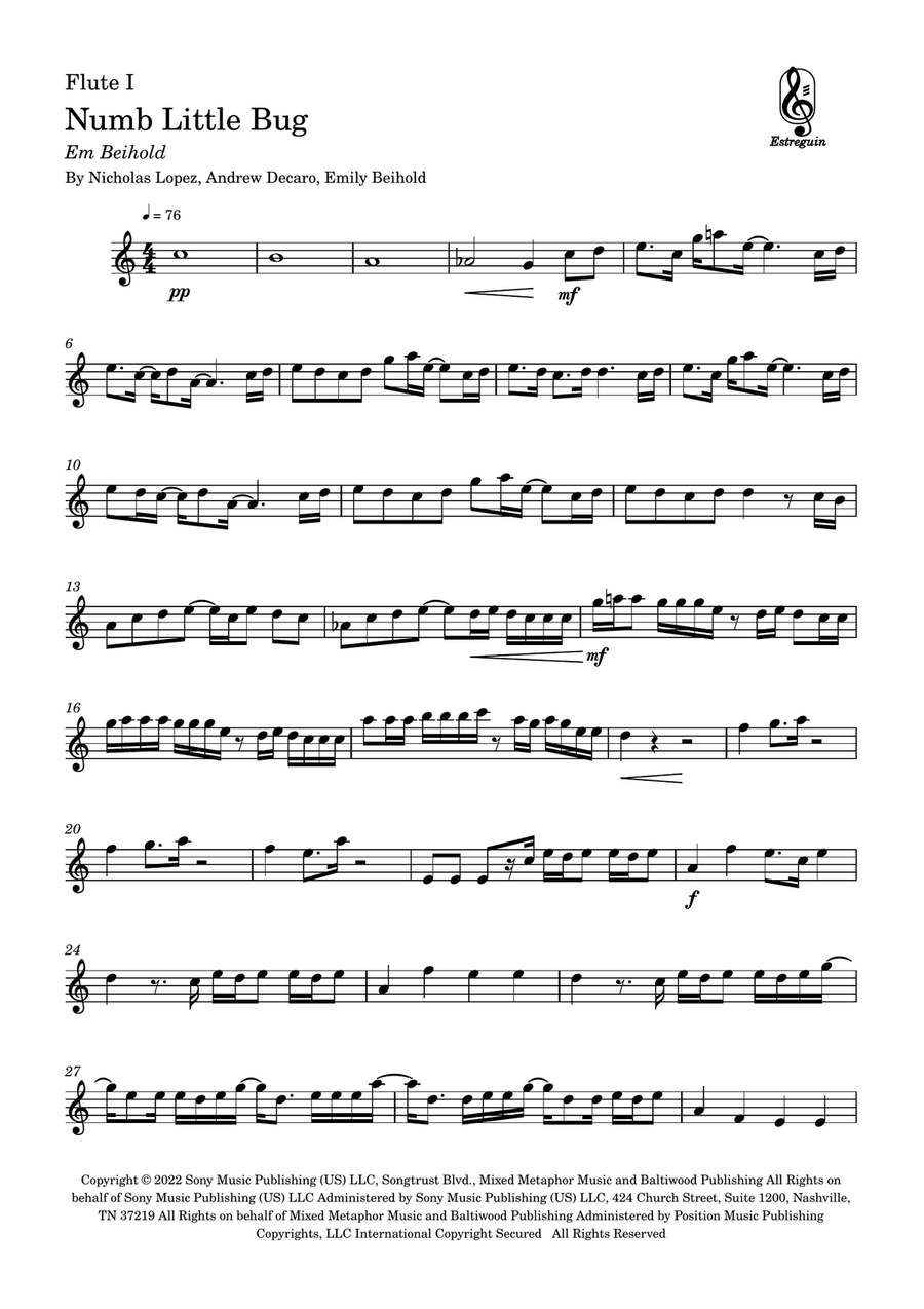 Numb Little Bug Flute Duet scores gallery preview page 3