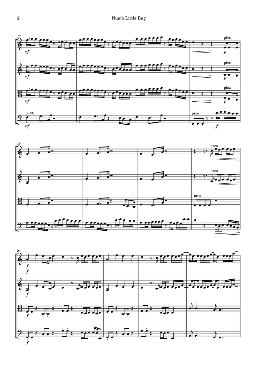 Numb Little Bug String Quartet scores gallery preview page 2