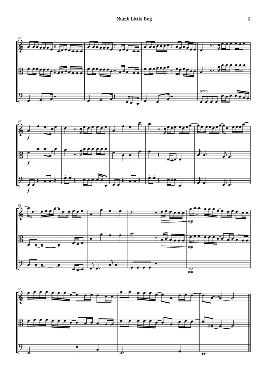 Numb Little Bug String Trio scores gallery preview page 3