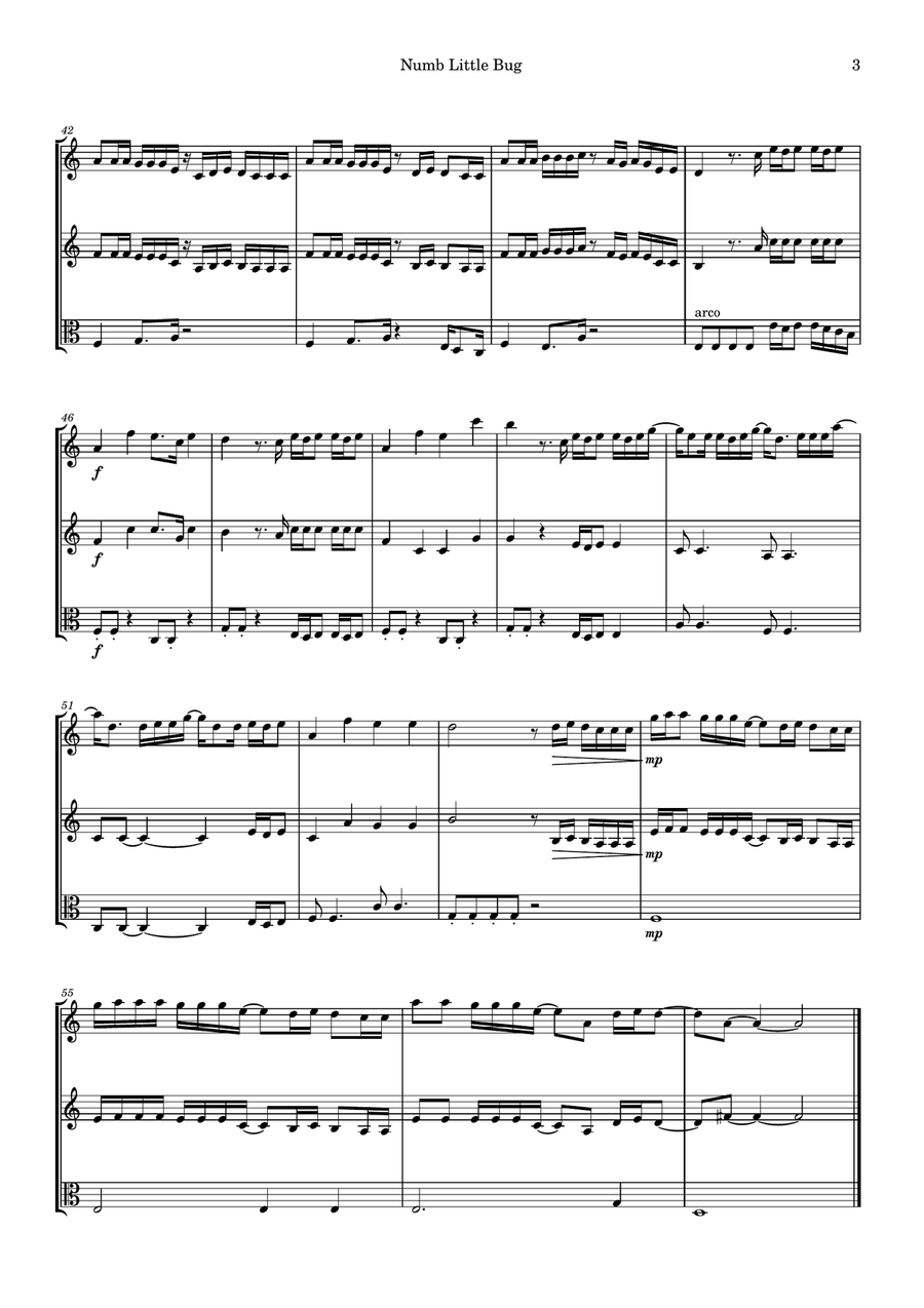 Numb Little Bug String Trio scores gallery preview page 3